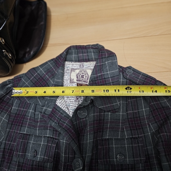 Plaid Trench Jacket - wn lrg - Picture 7 of 10